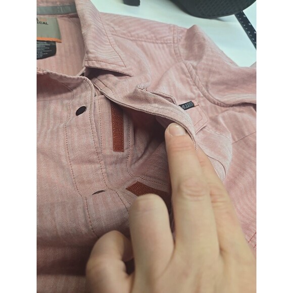5.11 Tactical Shirt Women's M Red Tweed Snap Button Up Roll Tab Long Sleeve - Picture 10 of 13